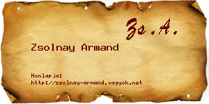 Zsolnay Armand névjegykártya